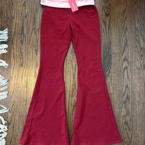 NWT Edikted Stylish Red Flared Bottoms